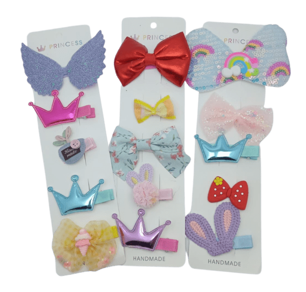1 set ( 5 Pcs)Bowknot Hair Clips Love Heart Barrette Hair Accessories for Girls