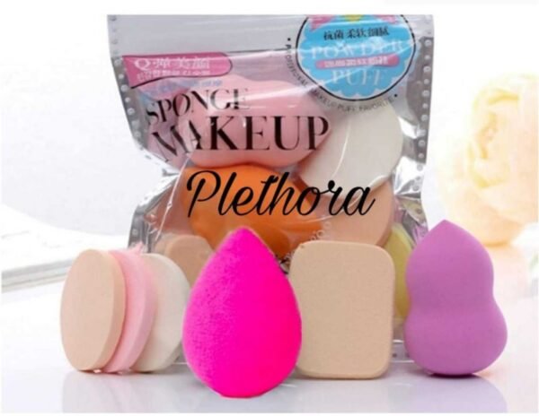 6 pieces Set Women's Round Soft Makeup Beauty Eye Face Foundation Blender Facial Smooth Powder Puff Cosmetics Blush Applicators Sponges Use for Dry and Wet Set