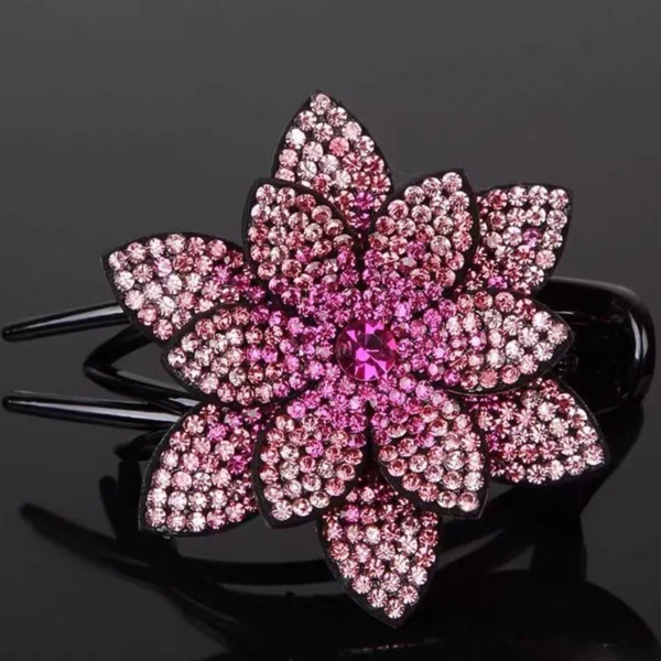 1 Pcs Duckbill  French  Rhinestone Flower Design Decorative Hair Clips For Thick Hair Fashion Hair Accessories For Women