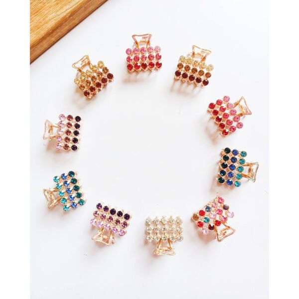4 pcs Color Rhinestone Butterfly Small Hair Claws For Women Gold Plated Zinc Alloy Hairpin Fashion Hairclip Hair wear