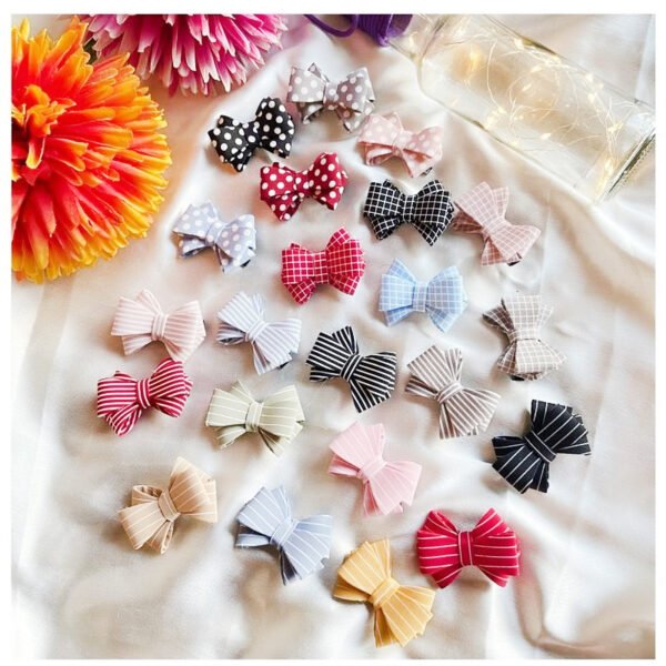 5 PCS Stylish Hair Bow Clips Random Color and Design